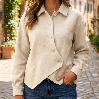 ✨ Standout Style | Women's Asymmetrical Diagonal Button-Down Jacket