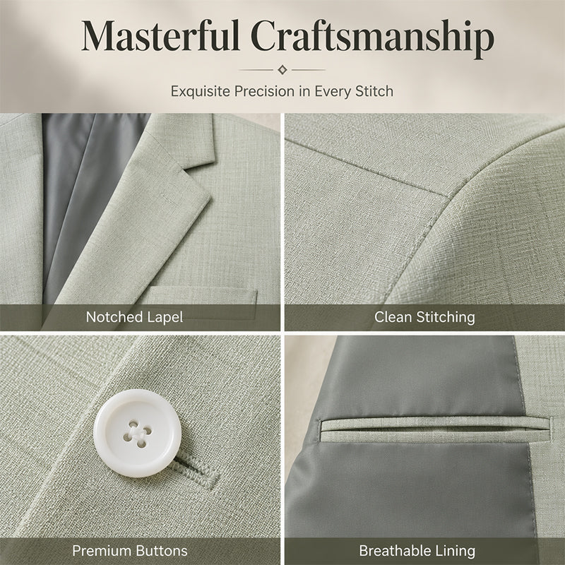 ✨ Refined Style | Men's Slim-Fit Blazer & Pants 2-Piece Suit