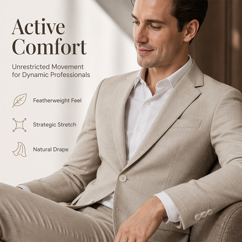 ✨ Refined Style | Men's Slim-Fit Blazer & Pants 2-Piece Suit
