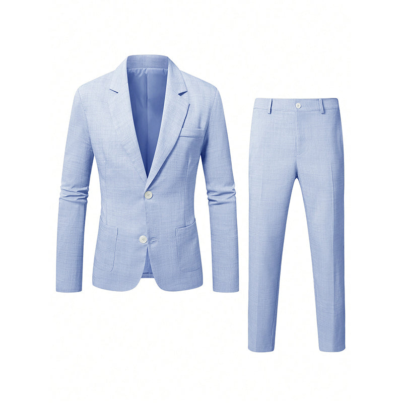 ✨ Refined Style | Men's Slim-Fit Blazer & Pants 2-Piece Suit