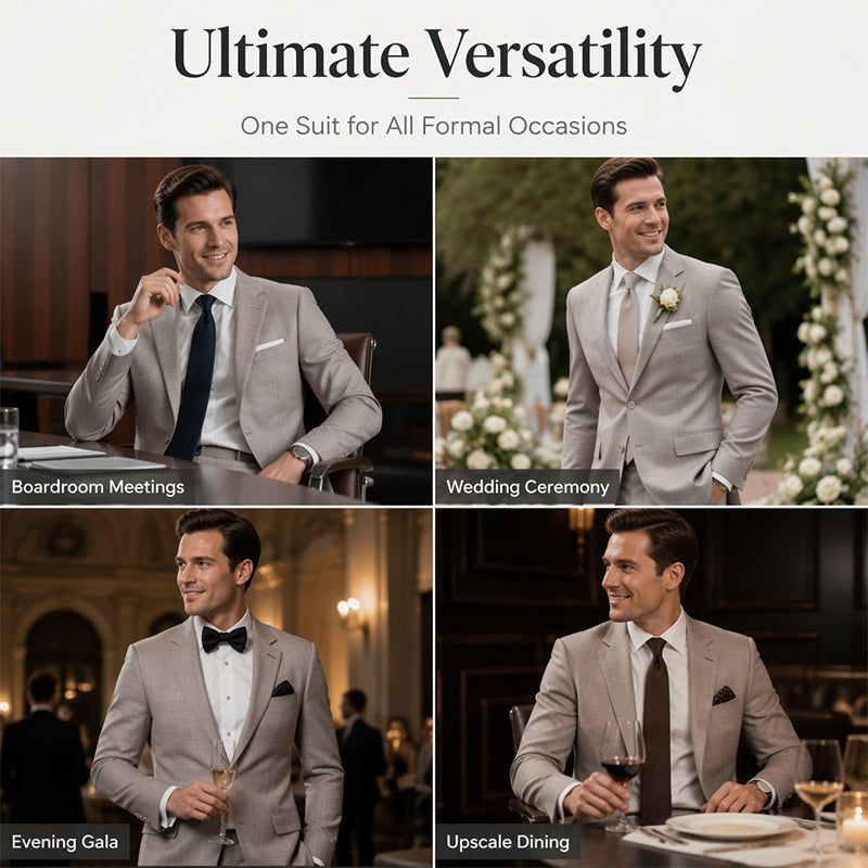 ✨ Refined Style | Men's Slim-Fit Blazer & Pants 2-Piece Suit