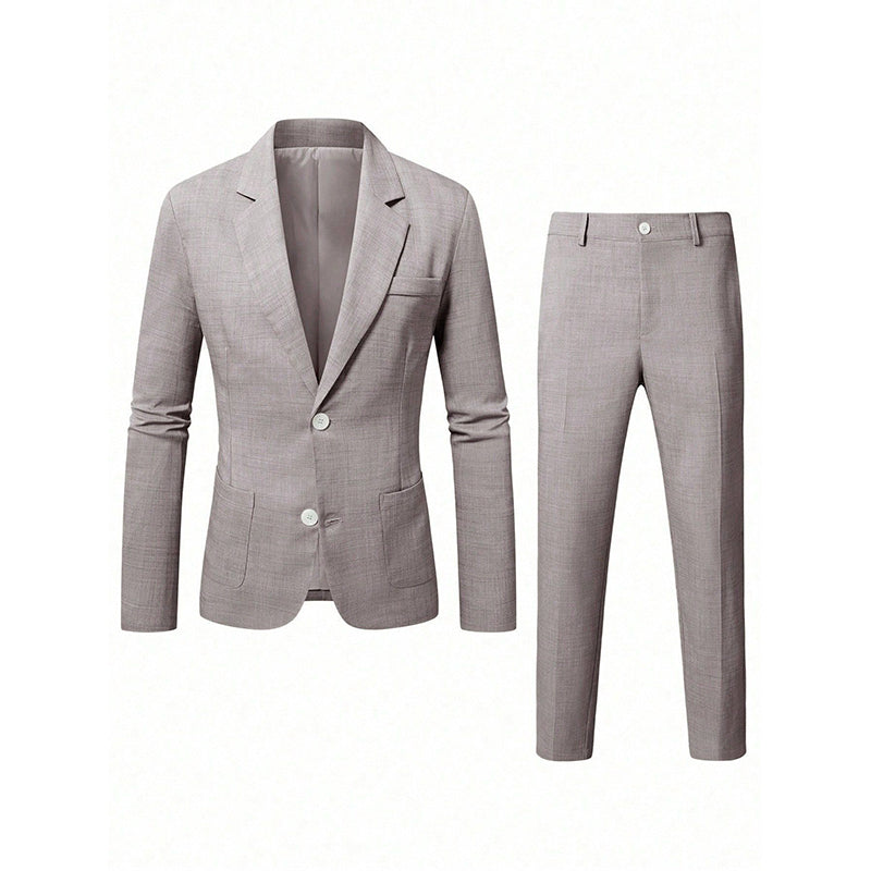 ✨ Refined Style | Men's Slim-Fit Blazer & Pants 2-Piece Suit