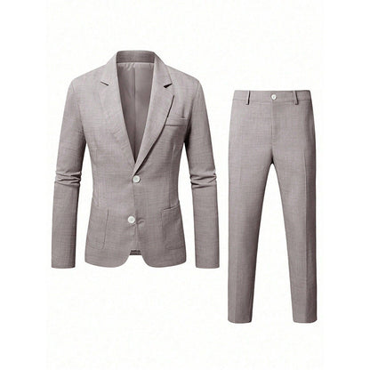 ✨ Refined Style | Men's Slim-Fit Blazer & Pants 2-Piece Suit