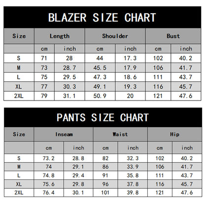 ✨ Refined Style | Men's Slim-Fit Blazer & Pants 2-Piece Suit