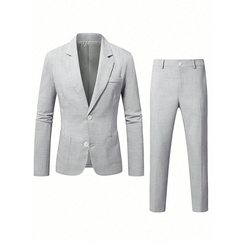 ✨ Refined Style | Men's Slim-Fit Blazer & Pants 2-Piece Suit