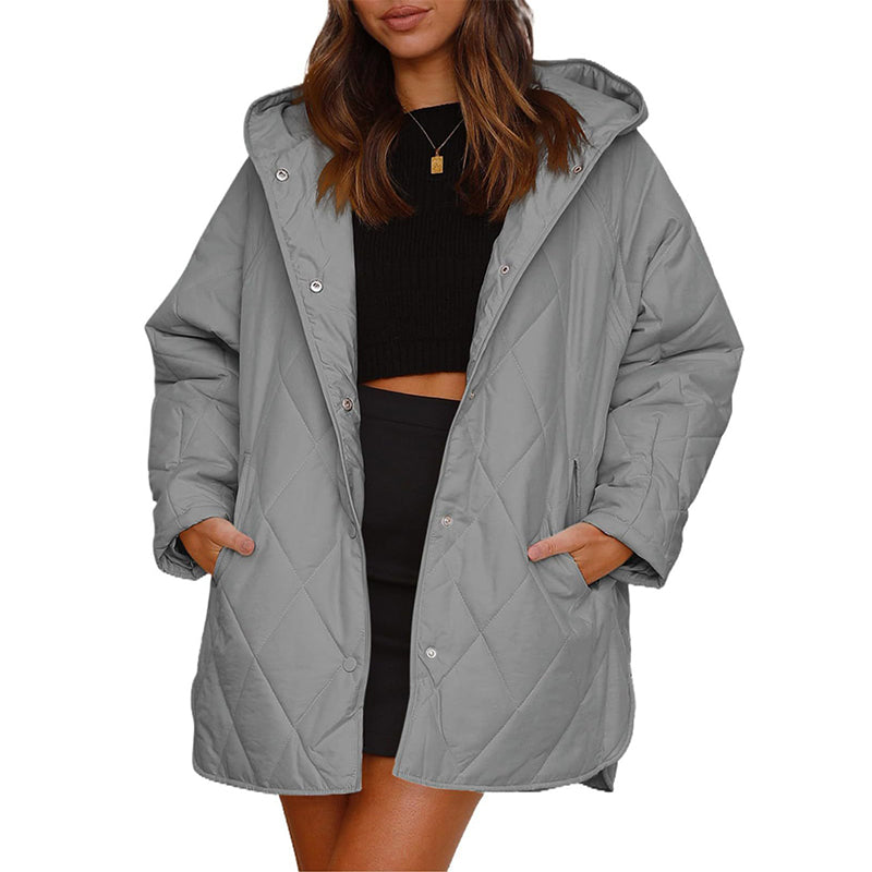 Women's Winter Diamond Quilted Hooded Coats