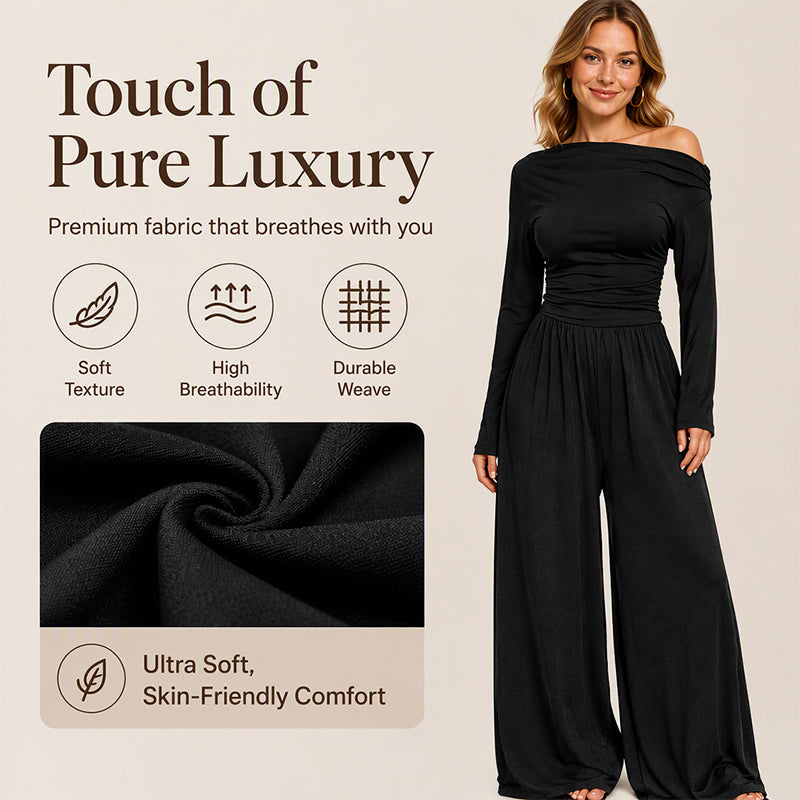 Women's Off-Shoulder Wide-Leg Jumpsuit