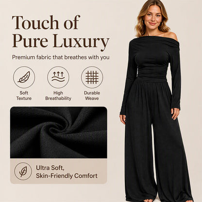 Women's Off-Shoulder Wide-Leg Jumpsuit