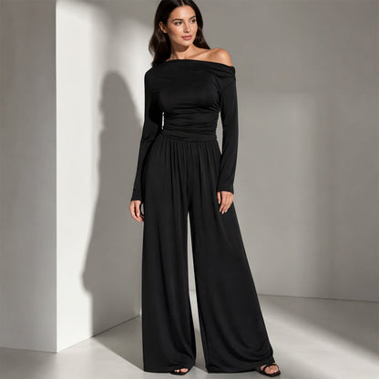 Women's Off-Shoulder Wide-Leg Jumpsuit