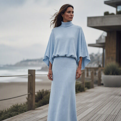 ✨ One Set, More Ways to Wear | Women's Batwing Top & Maxi Skirt 2-Piece Set