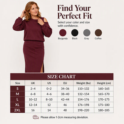✨ Easy Layered Style | Women's Slanted-Shoulder Sweatshirt & Sleeveless Dress 2-Piece Set
