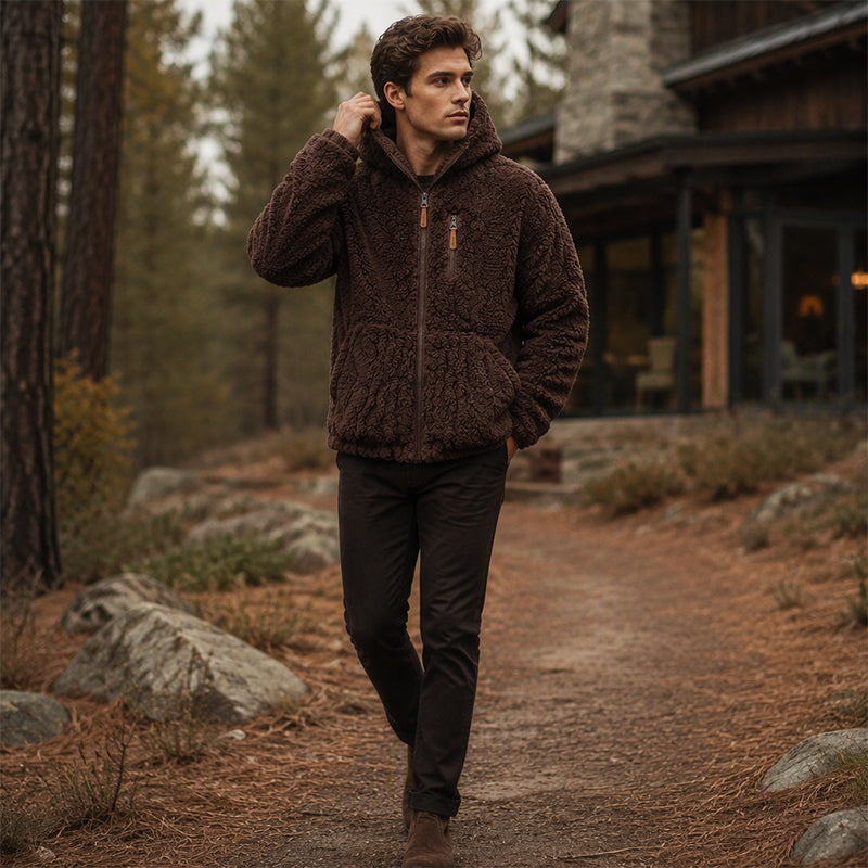 Men's Hooded Fleece Zipper Jacket