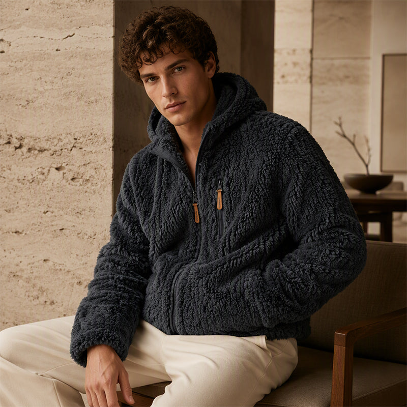 Men's Hooded Fleece Zipper Jacket