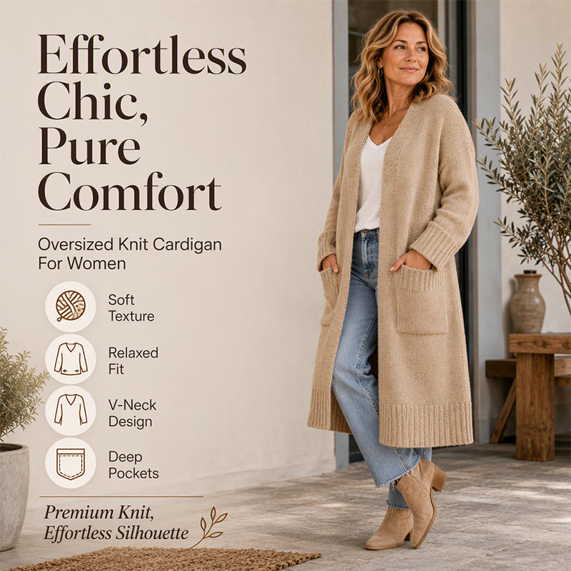 ⌛Limited-Time Offer-Women's Open Front Long Knit Cardigan