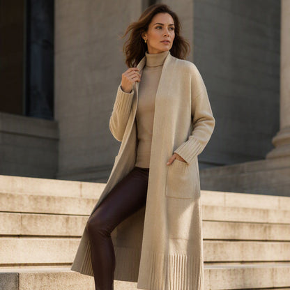 ⌛Limited-Time Offer-Women's Open Front Long Knit Cardigan