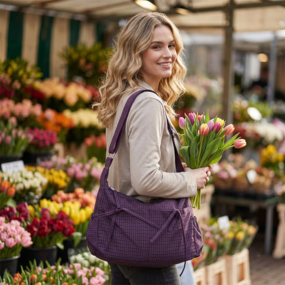 Casual Plaid Slouchy Shoulder Bag