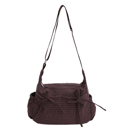 Casual Plaid Slouchy Shoulder Bag