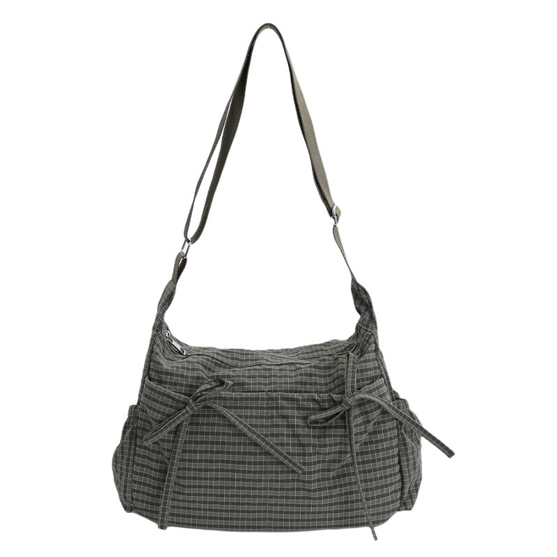 Casual Plaid Slouchy Shoulder Bag