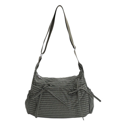 Casual Plaid Slouchy Shoulder Bag