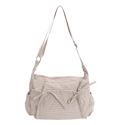 Casual Plaid Slouchy Shoulder Bag