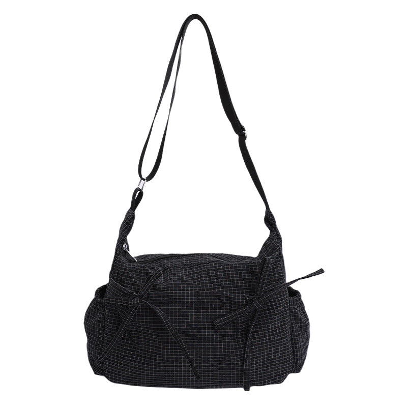 Casual Plaid Slouchy Shoulder Bag