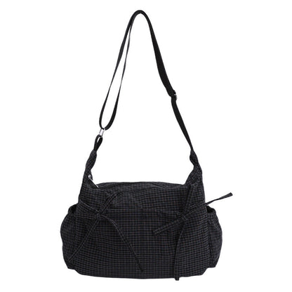 Casual Plaid Slouchy Shoulder Bag