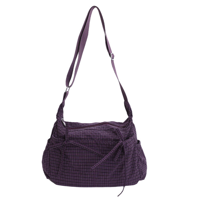 Casual Plaid Slouchy Shoulder Bag