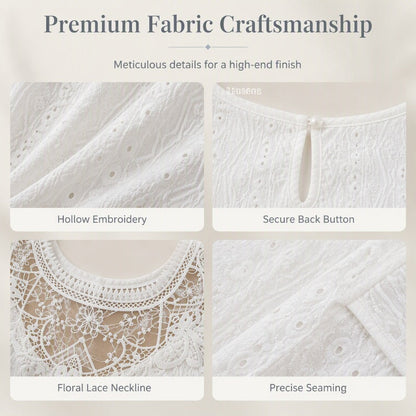 🌸 Lace Detail, Easy Elegance | Women's Floral Lace Patchwork Long-Sleeve Top