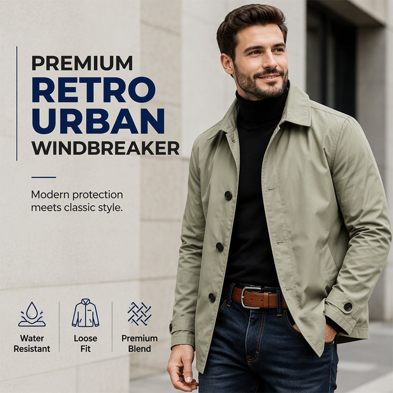 Men's Waterproof Mid-Length Trench Coat