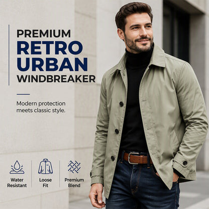 Men's Waterproof Mid-Length Trench Coat