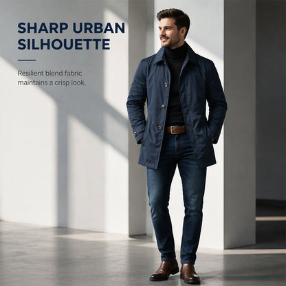 Men's Waterproof Mid-Length Trench Coat
