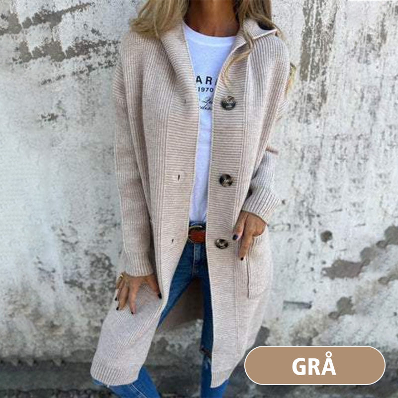 🧶 Quality You Can Feel | Women's Button-Down Hooded Mid-Length Cardigan