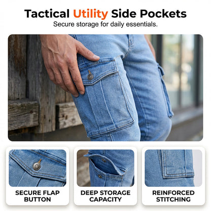 ⌛Limited-Time Offer-Men's Skinny Fit Stretch Cargo Jeans