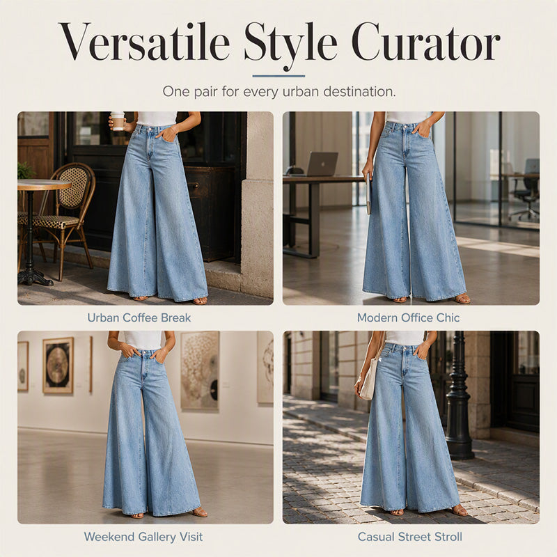 💙Limited-Time Offer-Women's Casual High-Waisted Wide-Leg Jeans