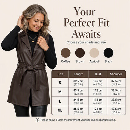 ⌛Limited-Time Offer-Women's Elegant PU Leather Vest Jacket