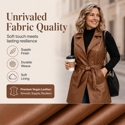 ⌛Limited-Time Offer-Women's Elegant PU Leather Vest Jacket