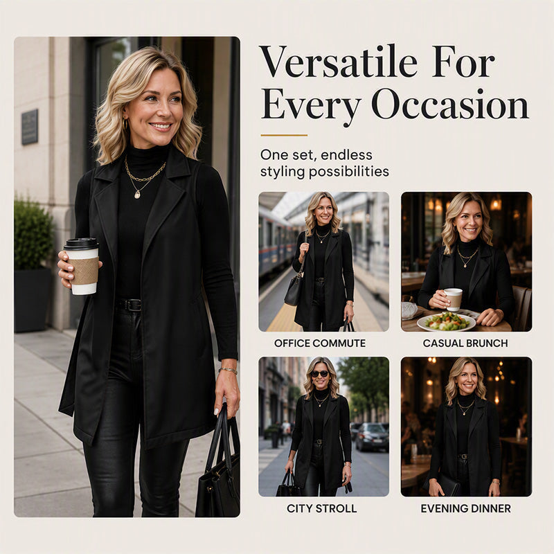 ⌛Limited-Time Offer-Women's Elegant PU Leather Vest Jacket