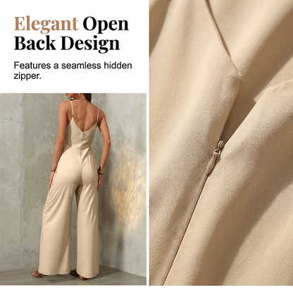 ⌛Limited-Time Offer-Women's Casual V-Neck Spaghetti Strap Jumpsuit