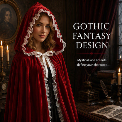 ⌛Limited-Time Offer-Dramatic Hooded Lace Cape
