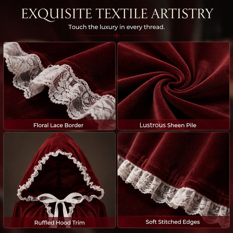 ⌛Limited-Time Offer-Dramatic Hooded Lace Cape