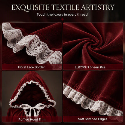 ⌛Limited-Time Offer-Dramatic Hooded Lace Cape