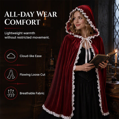 ⌛Limited-Time Offer-Dramatic Hooded Lace Cape
