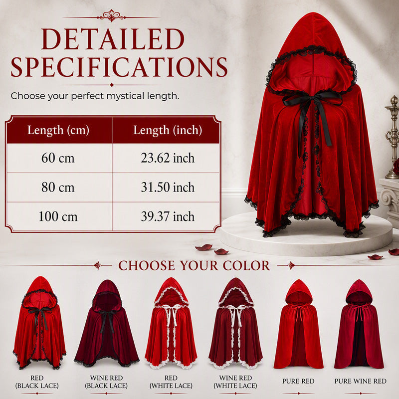 ⌛Limited-Time Offer-Dramatic Hooded Lace Cape