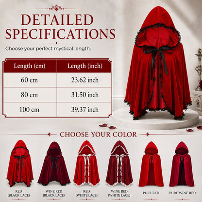 ⌛Limited-Time Offer-Dramatic Hooded Lace Cape