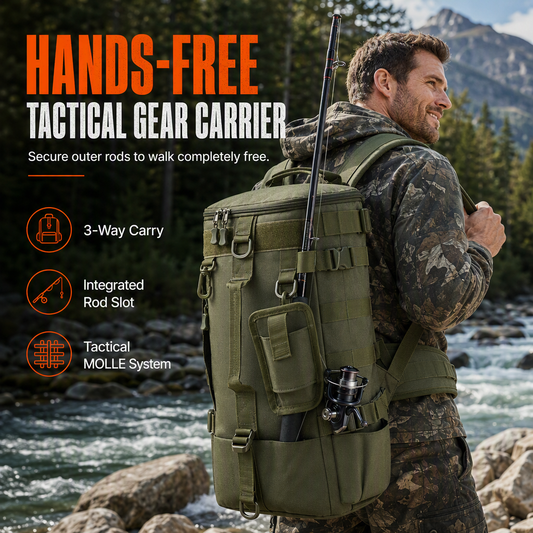⌛Limited-Time Offer-Men's Outdoor Fishing Backpack Large Capacity Multi-functional Travel Bag with Rod Holder Lure Tackle Bag
