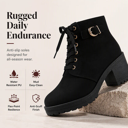 👢 Stable Steps, Western Edge | Women's Side-Zip Chunky Heel Ankle Boots