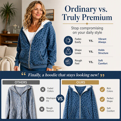 ⌛Limited-Time Offer-Women's Leopard Print Zip-Up Hoodie