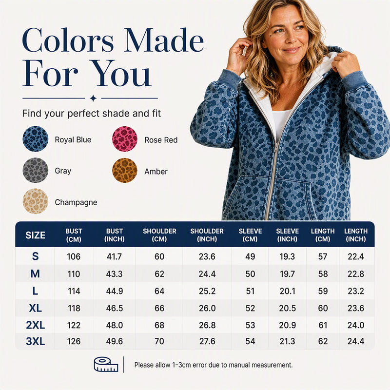 ⌛Limited-Time Offer-Women's Leopard Print Zip-Up Hoodie