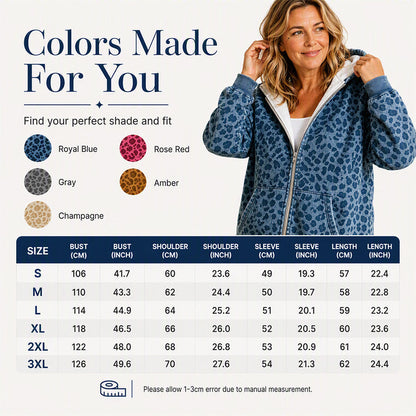⌛Limited-Time Offer-Women's Leopard Print Zip-Up Hoodie