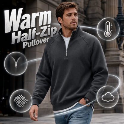 ✨ Refined Casual Comfort | Men's Warm Half-Zip Stand-Collar Sweatshirt